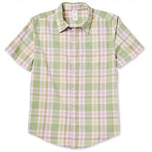 Thereabouts Boys Button Down Green Plaid
